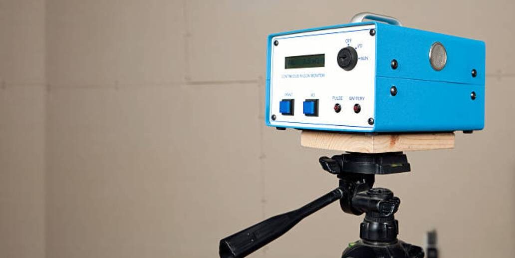 A camera with a blue and white color scheme.